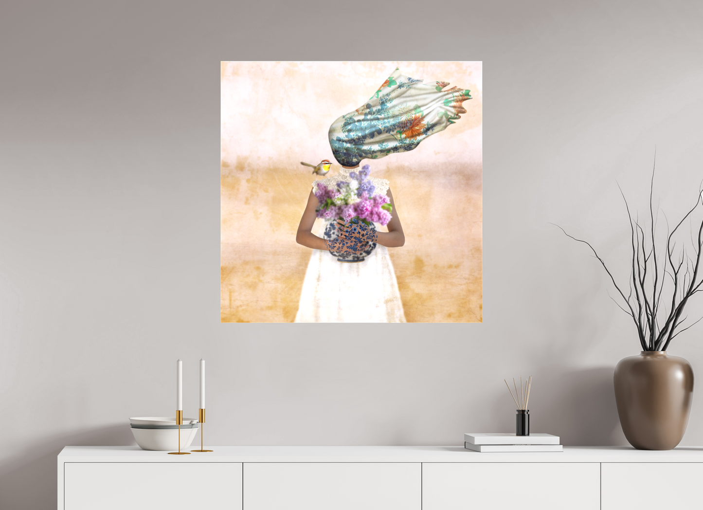 80 x 80 cm, Textil auf Keilrahmen What We Carry