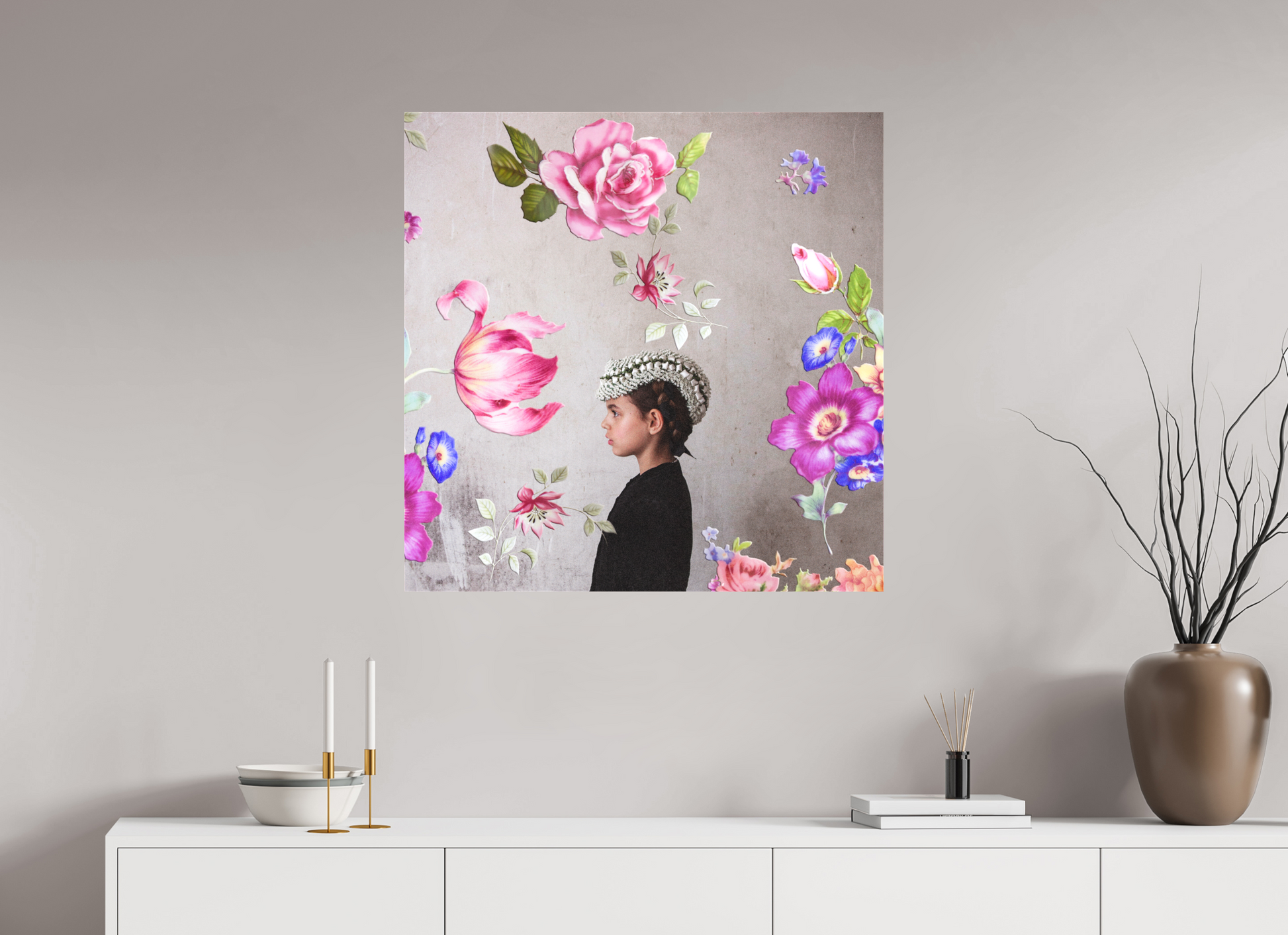 80 x 80 cm, Textil auf Keilrahmen Thank You For The FLowers
