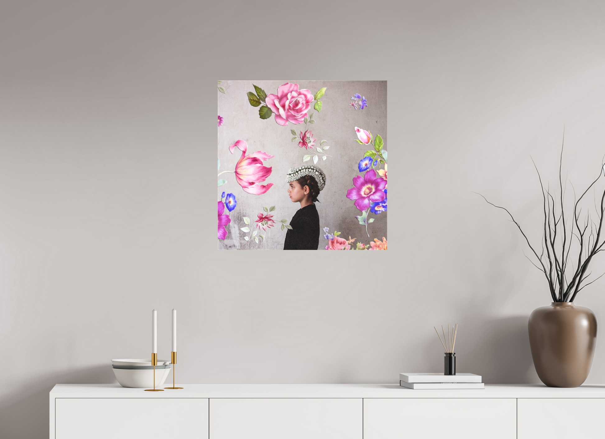 60 x 60 cm, Textil auf Keilrahmen Thank You For The FLowers