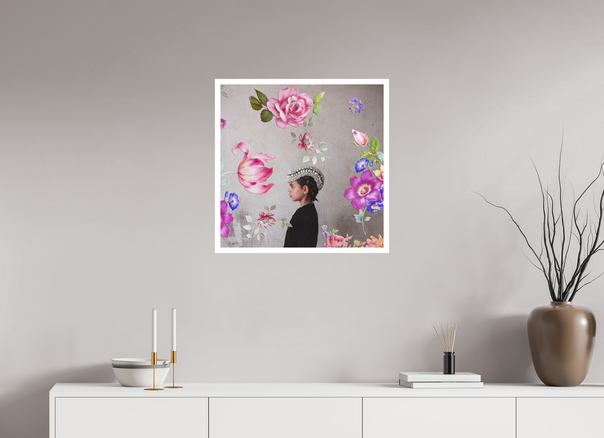 60 x 60 cm, Fine Art Print Thank You For The FLowers