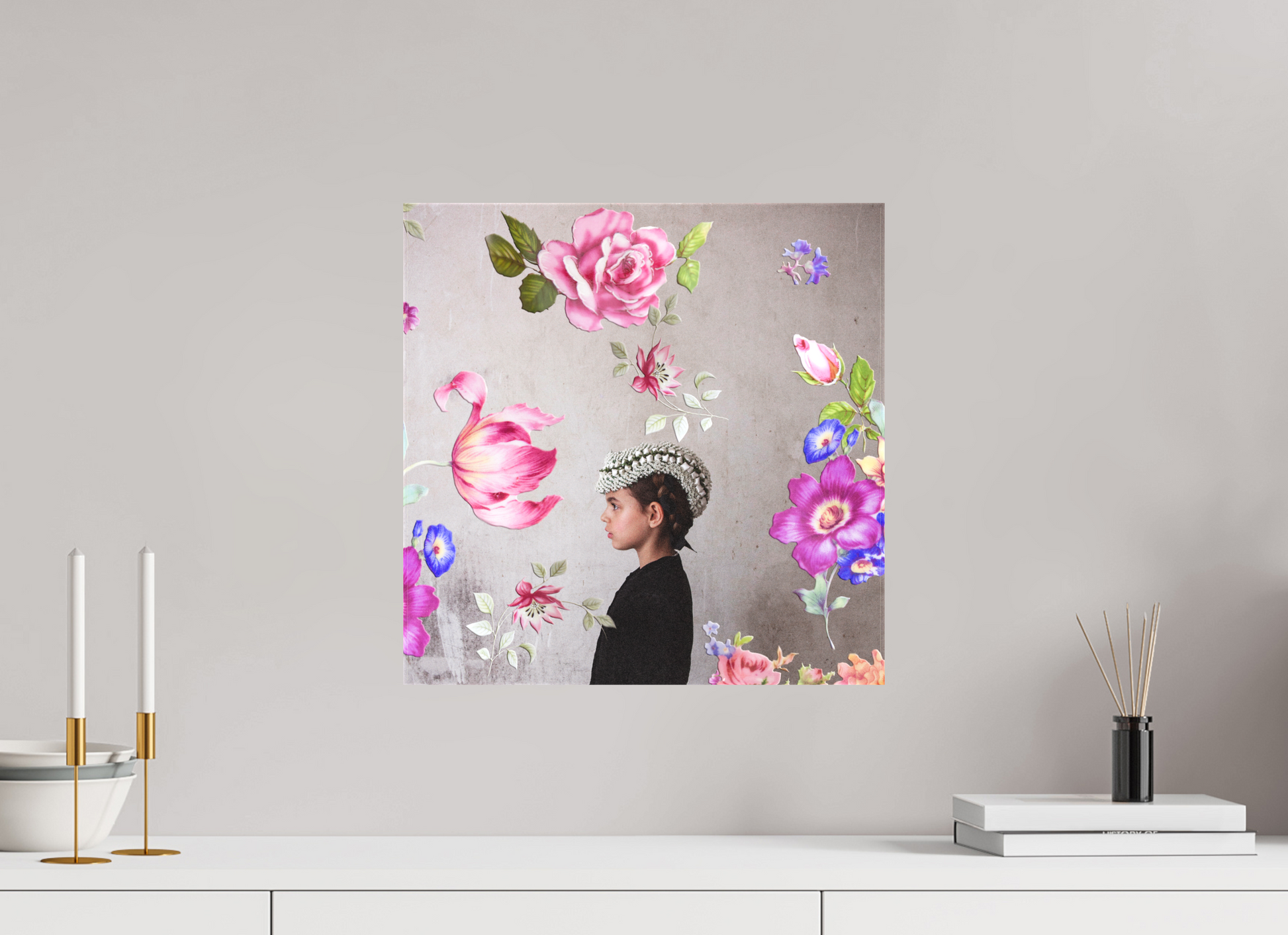40 x 40 cm, Textil auf Keilrahmen Thank You For The FLowers