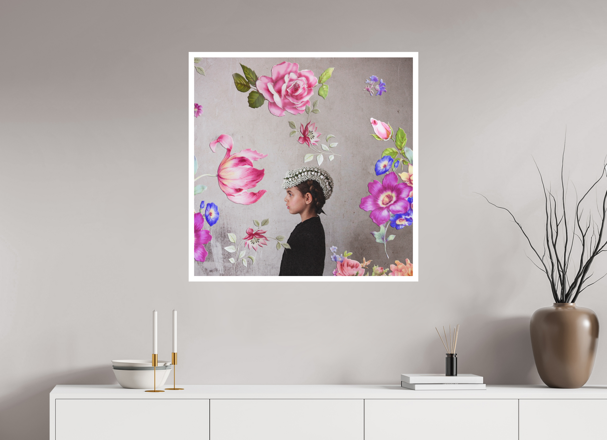 80 x 80 cm, Fine Art Print Thank You For The FLowers